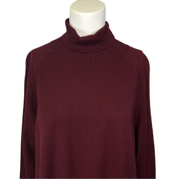 Kenneth Cole New York Other - Kenneth Cole Mens Knit Turtleneck Sweater Raglan Sleeves Maroon Red Large